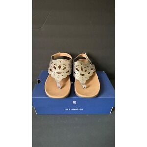 Rockport Sandals Thong Style Comfort Laser Cut Detail Silver Size 7